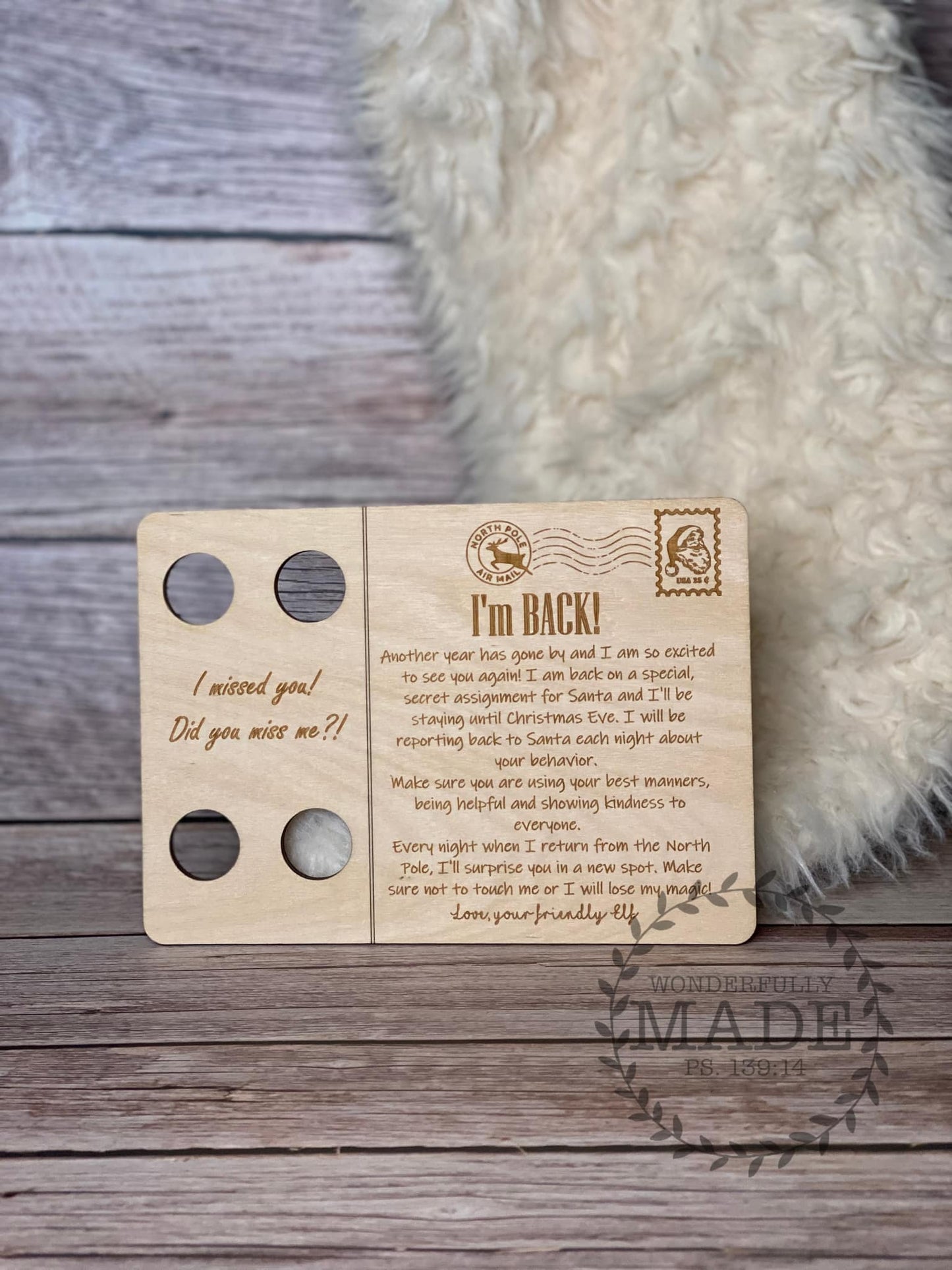 Welcome Back Elf Postcard