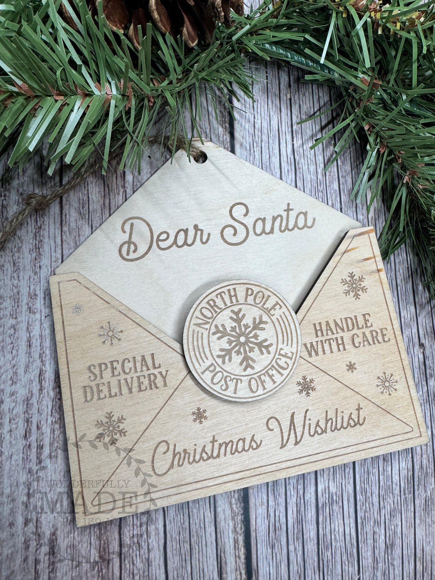 Letter to Santa Christmas Ornament