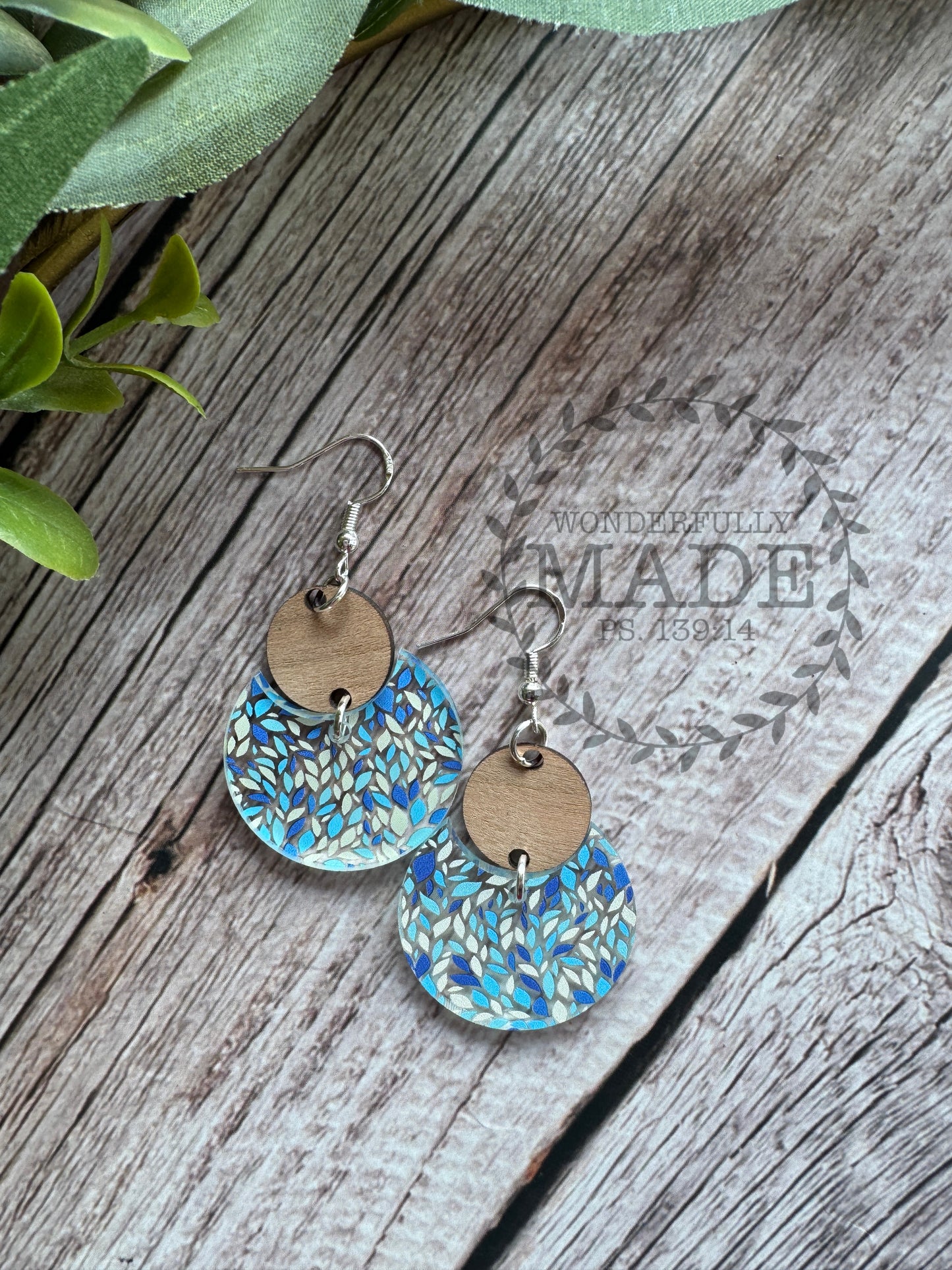 Blue Fall Leaves-2 Piece Circles