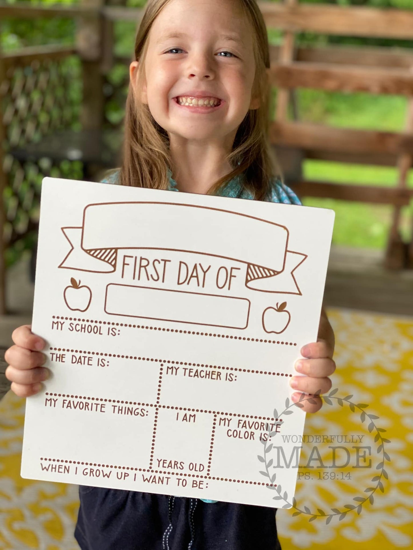 1st Day of School Dry Erase Board