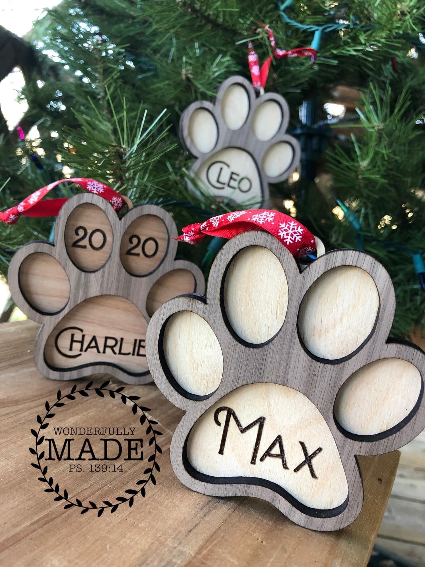 Pet Paw Print Ornament