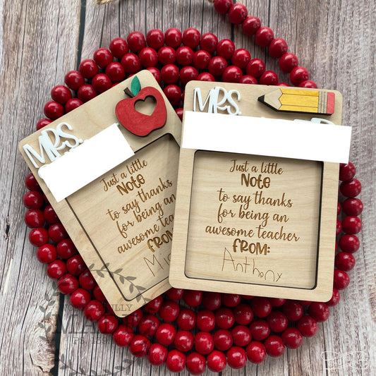 Personalized Teacher Sticky Note Tray