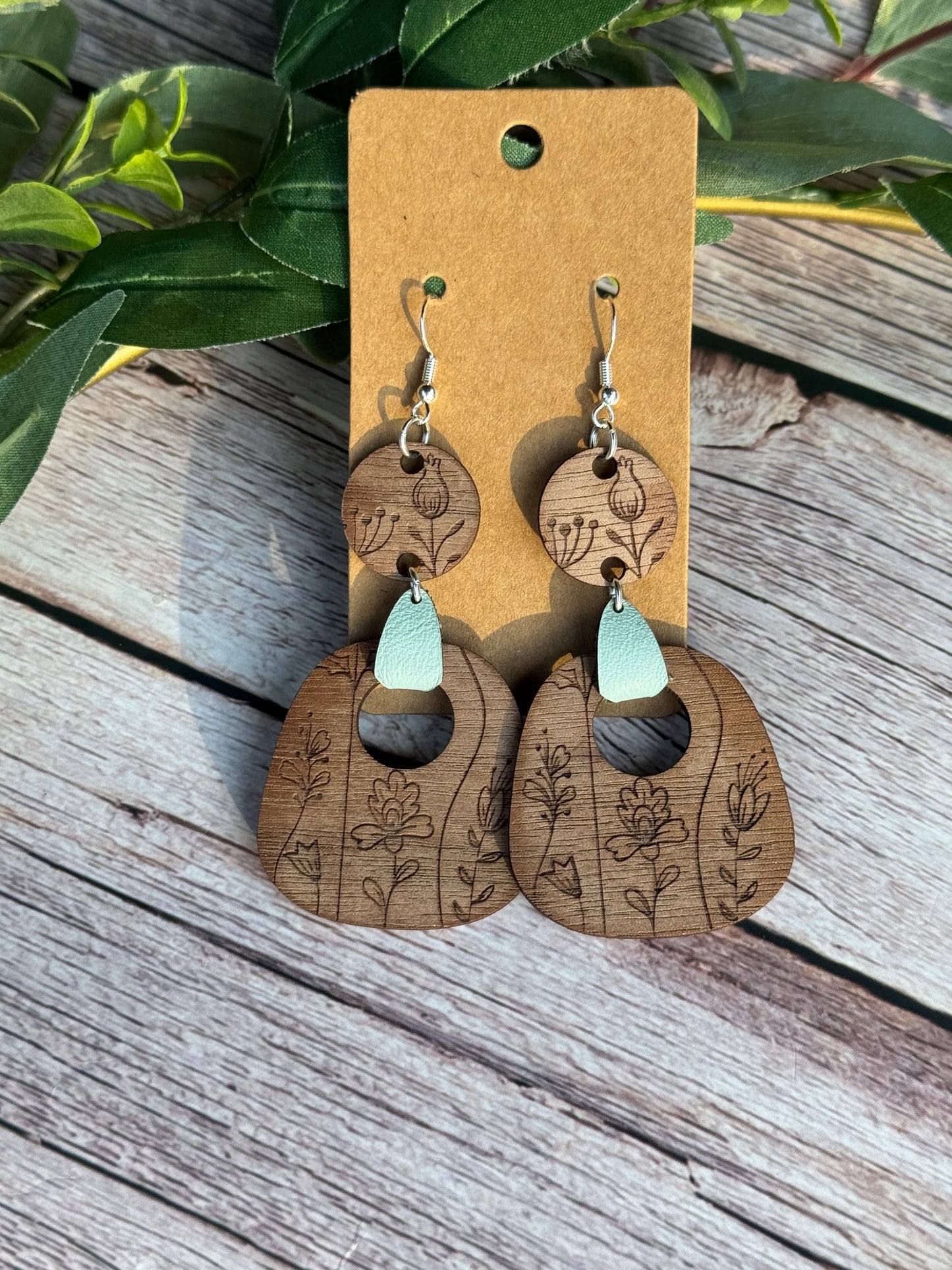 Flower 2-piece Dangle Earrings