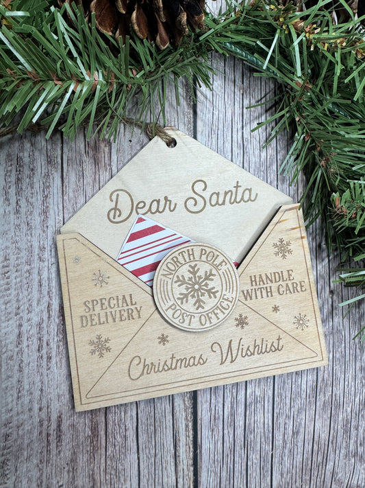 Letter to Santa Christmas Ornament