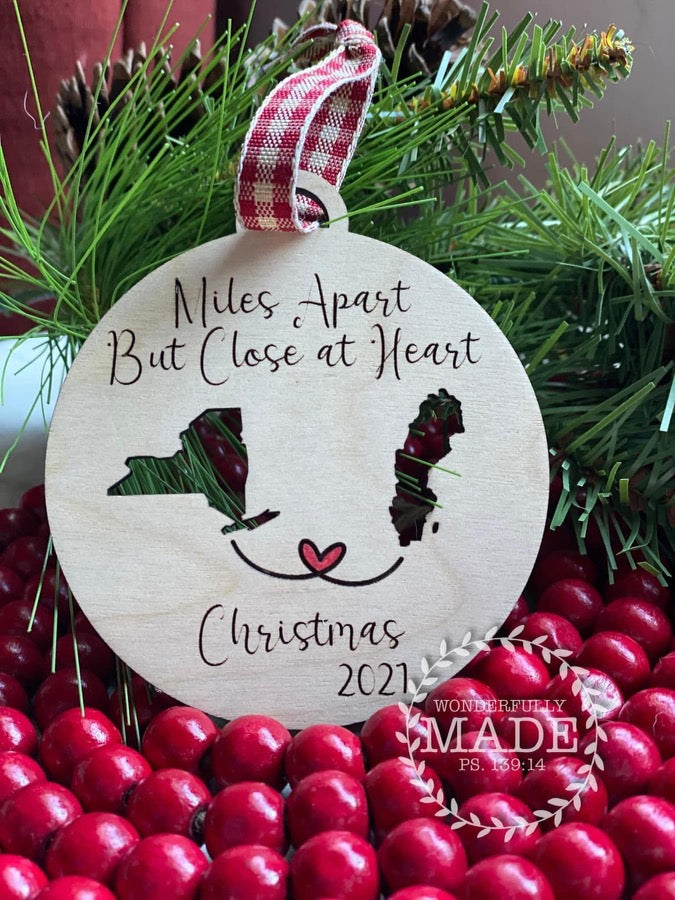 State-to-State Friendship Christmas Ornament