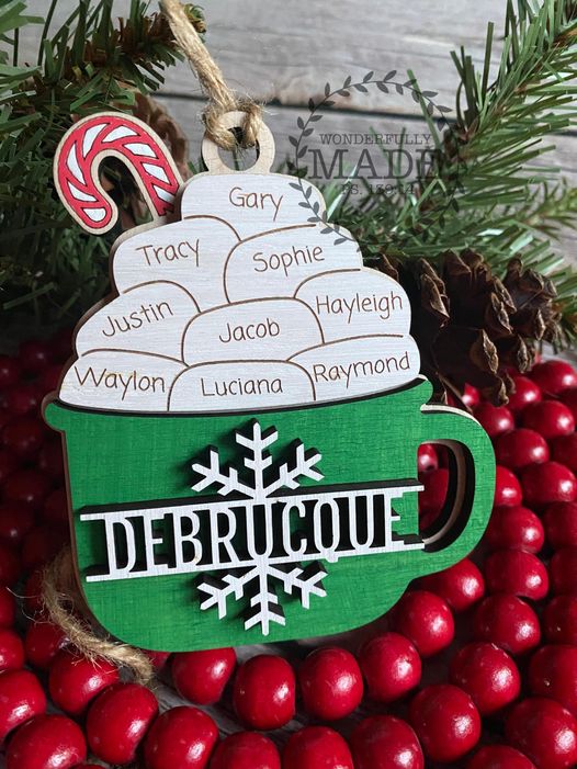 Hot Cocoa Mug Family Ornament