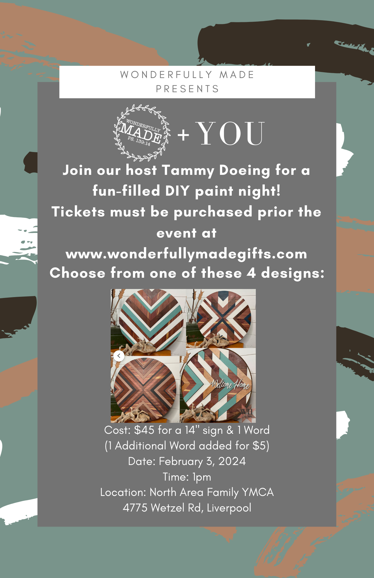 Quilted Wall Art Paint Party DIY Painting Class (Host: Tammy Doeing)