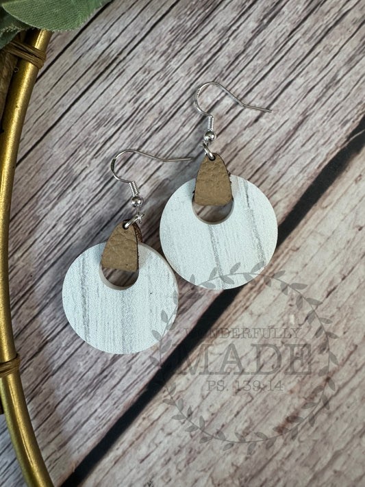 Faux White Wash-Leather Circles