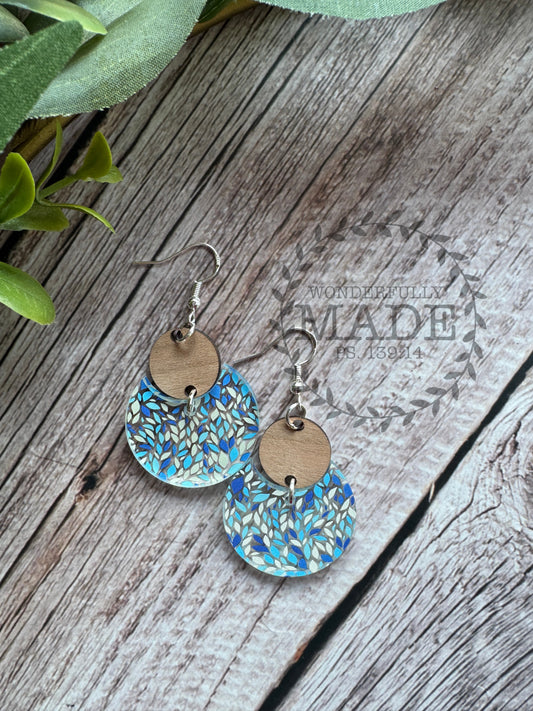 Blue Fall Leaves-Teardrop