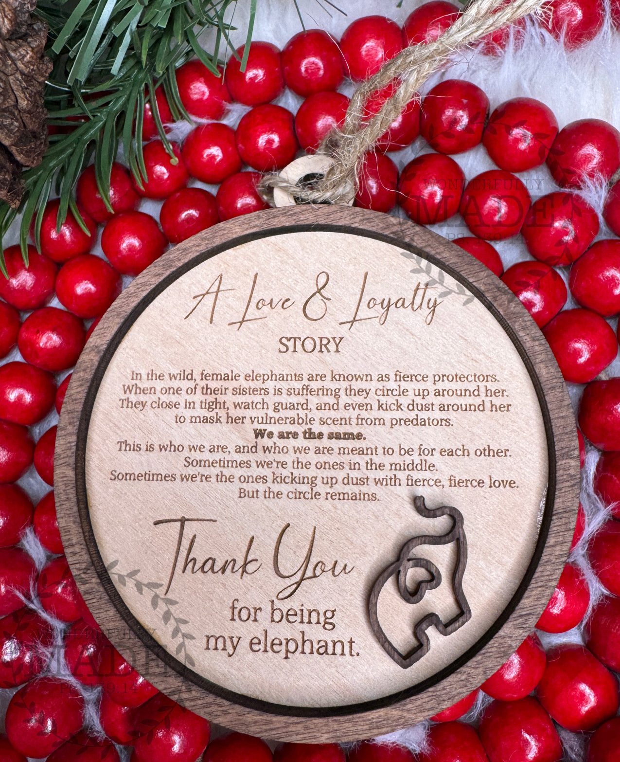 Sister Elephant Ornament