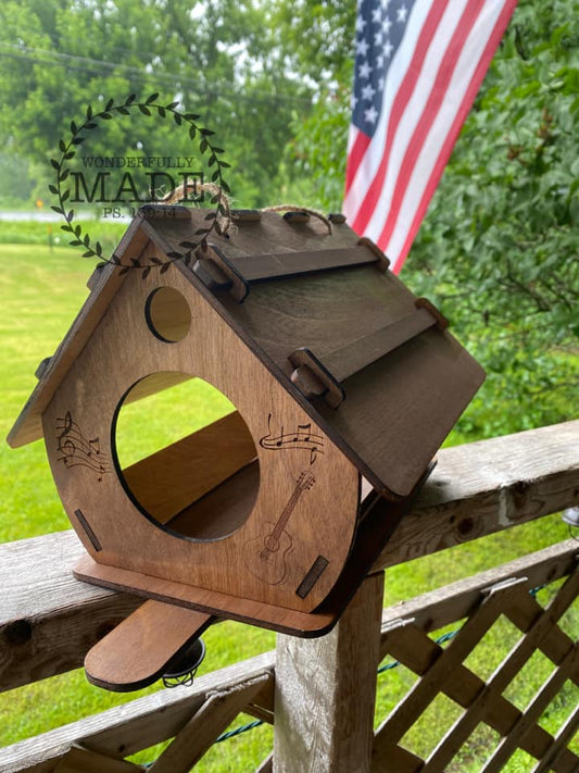 Hanging Wooden Bird House for Outside/Indoors Handmade Birdhouse