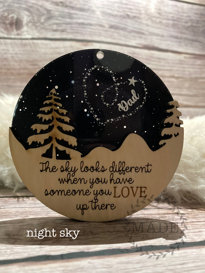 "The Sky Looks Different" Memorial Christmas Ornament
