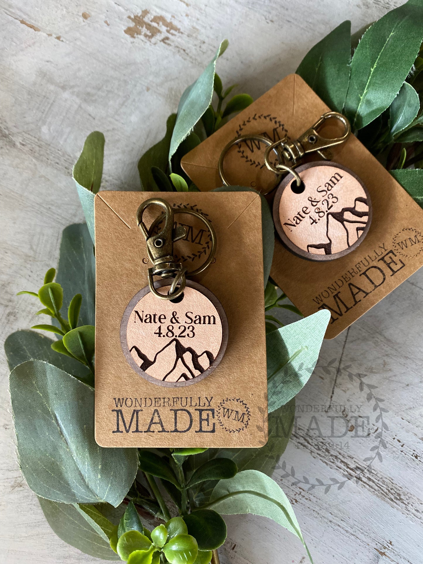 Custom Leather and Wood Key Chain