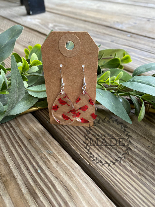 Cardinal Teardrop Earrings