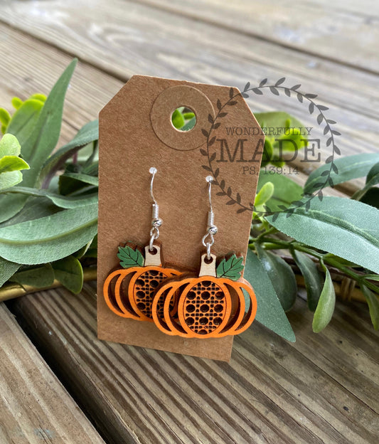 Rattan Pumpkin Earrings