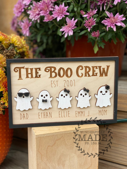 Boo Crew Table Top Sign (3-5 ghosts)