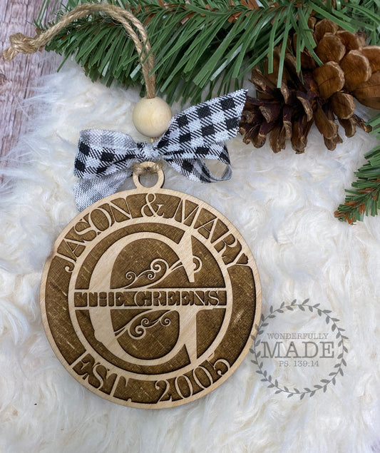 Monogram Family Ornament